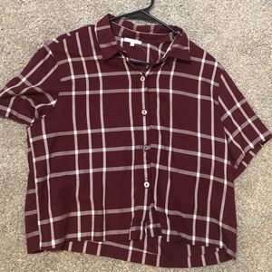 pacsun cropped button up